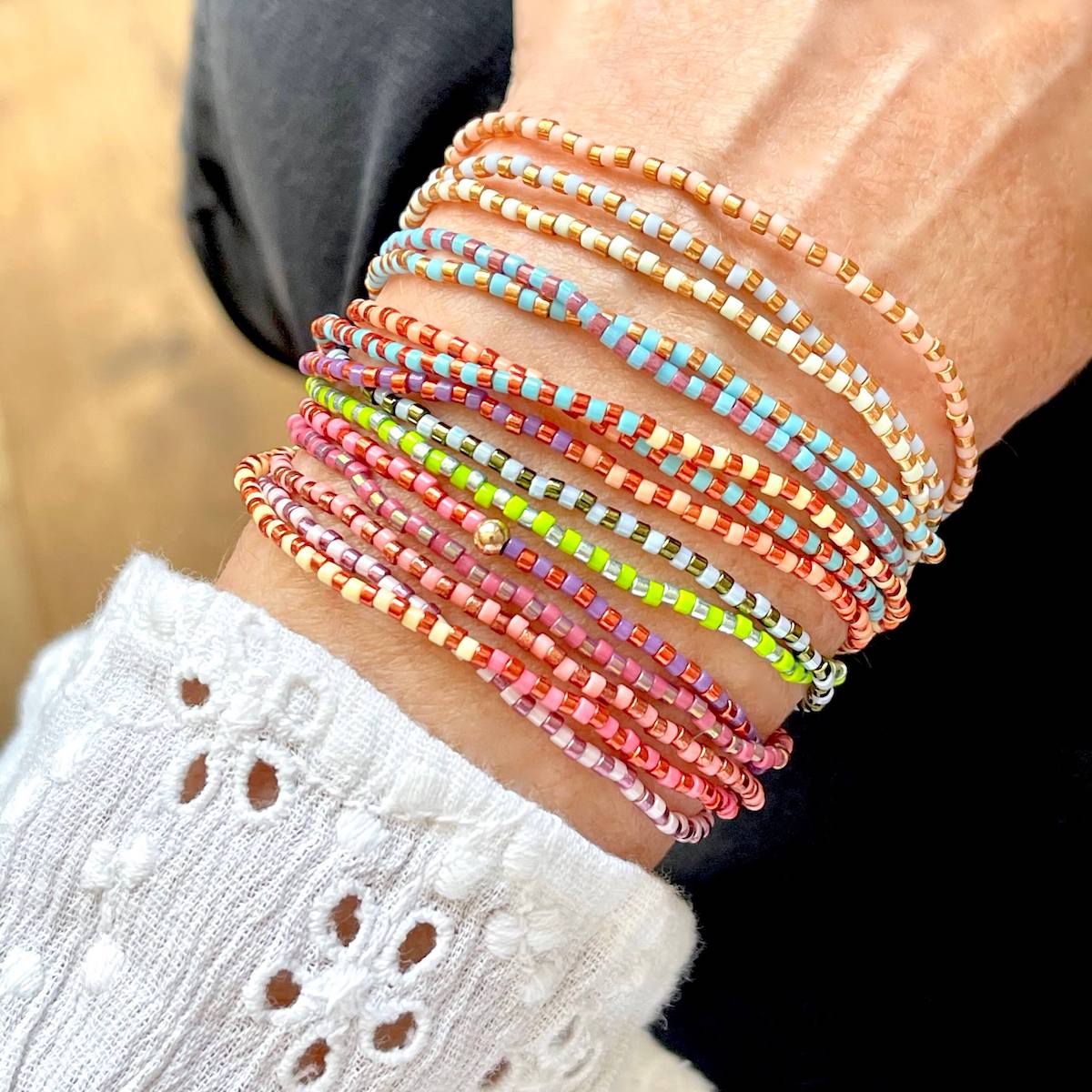 Beaded wrap bracelets | Seed bead wrap bracelets | Multi strand bracelets | Stretch wrap bracelets