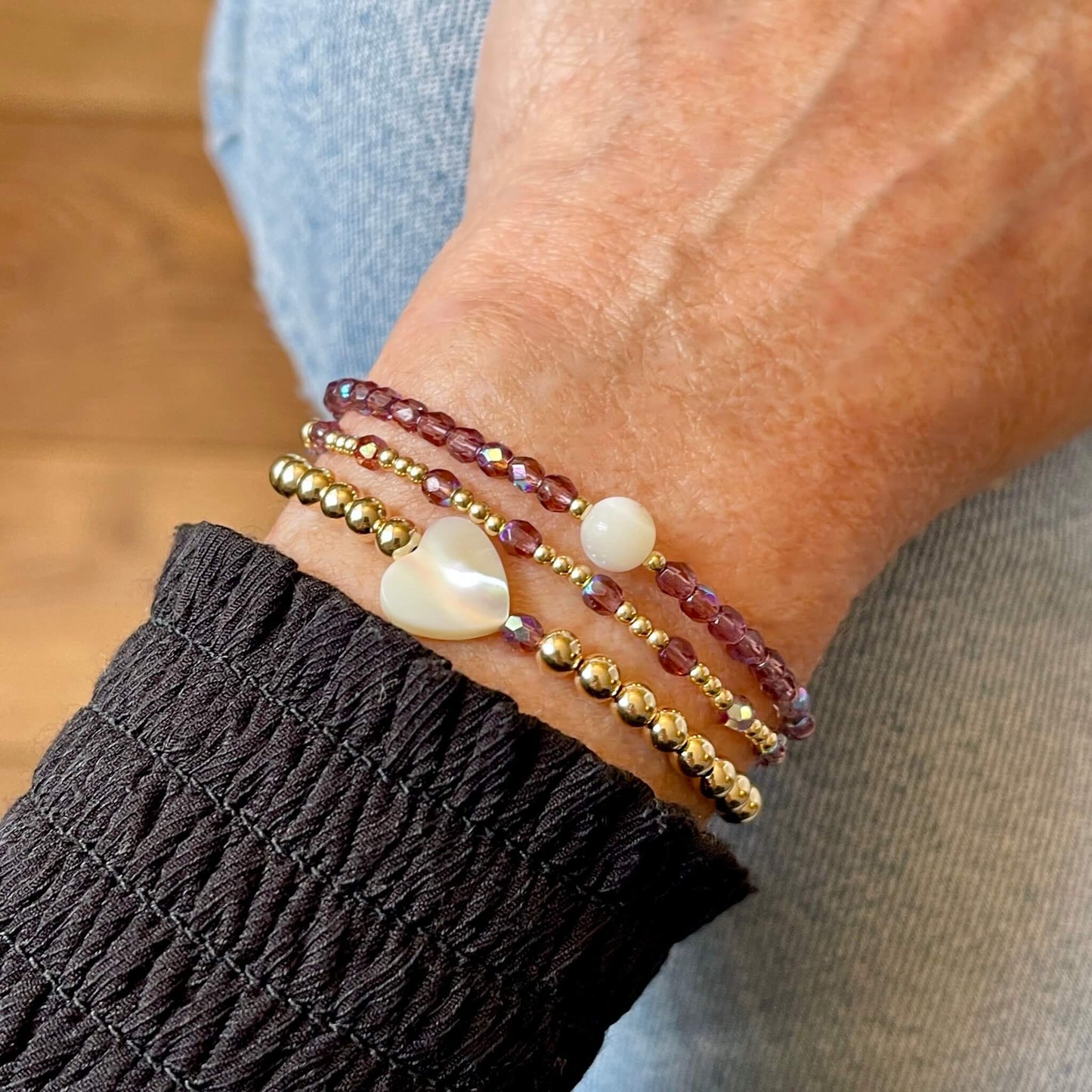 Crystal Bracelets with Mother-of-Pearl | Multicolor | Singles