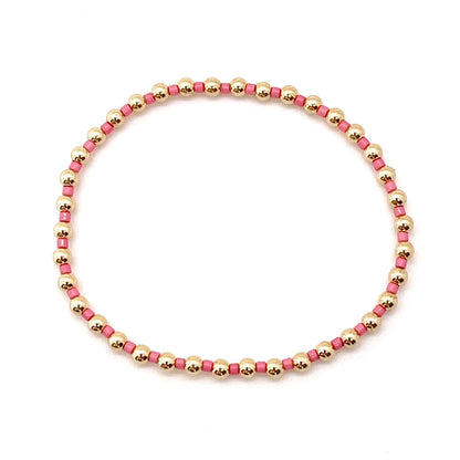 Daisy Beaded Flower Bracelet | White/Blue/Pink | Stacks & Singles