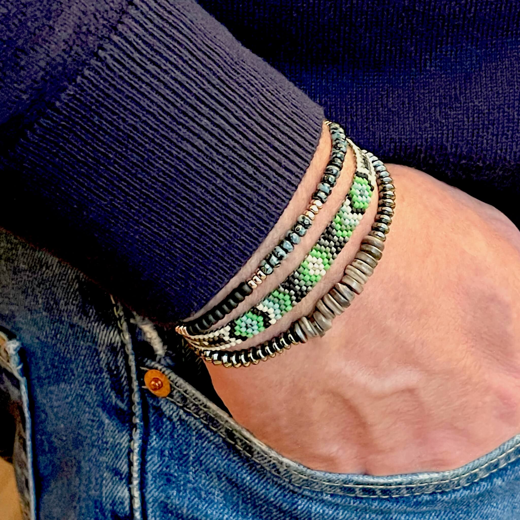 Mens Turquoise Navajo Native American Southwestern Style Beaded Bracelet -  Etsy