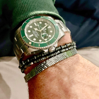 Ombre Bracelet | Mens Beaded Bracelet | Green/Gray