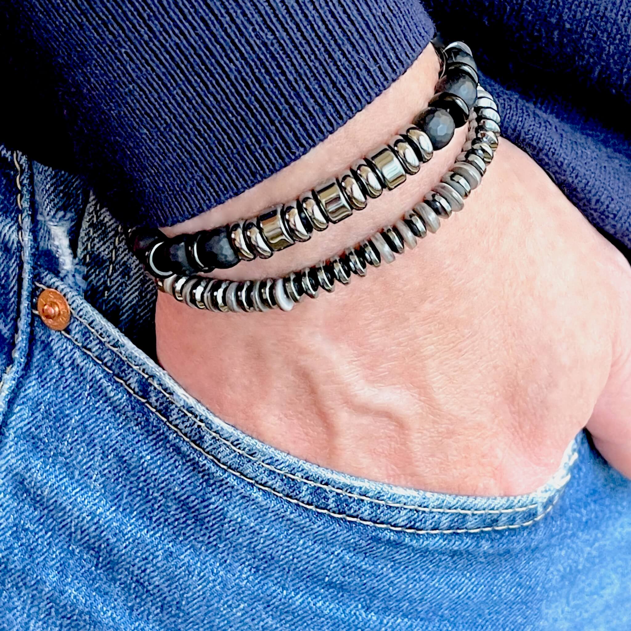 Silver Kadi Hand Bracelet For Men