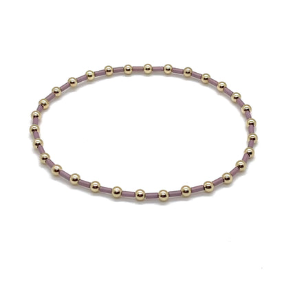 Gold Bead Bracelet Stacks | Turquoise/Purple/Blue Beads | Sets & Solos