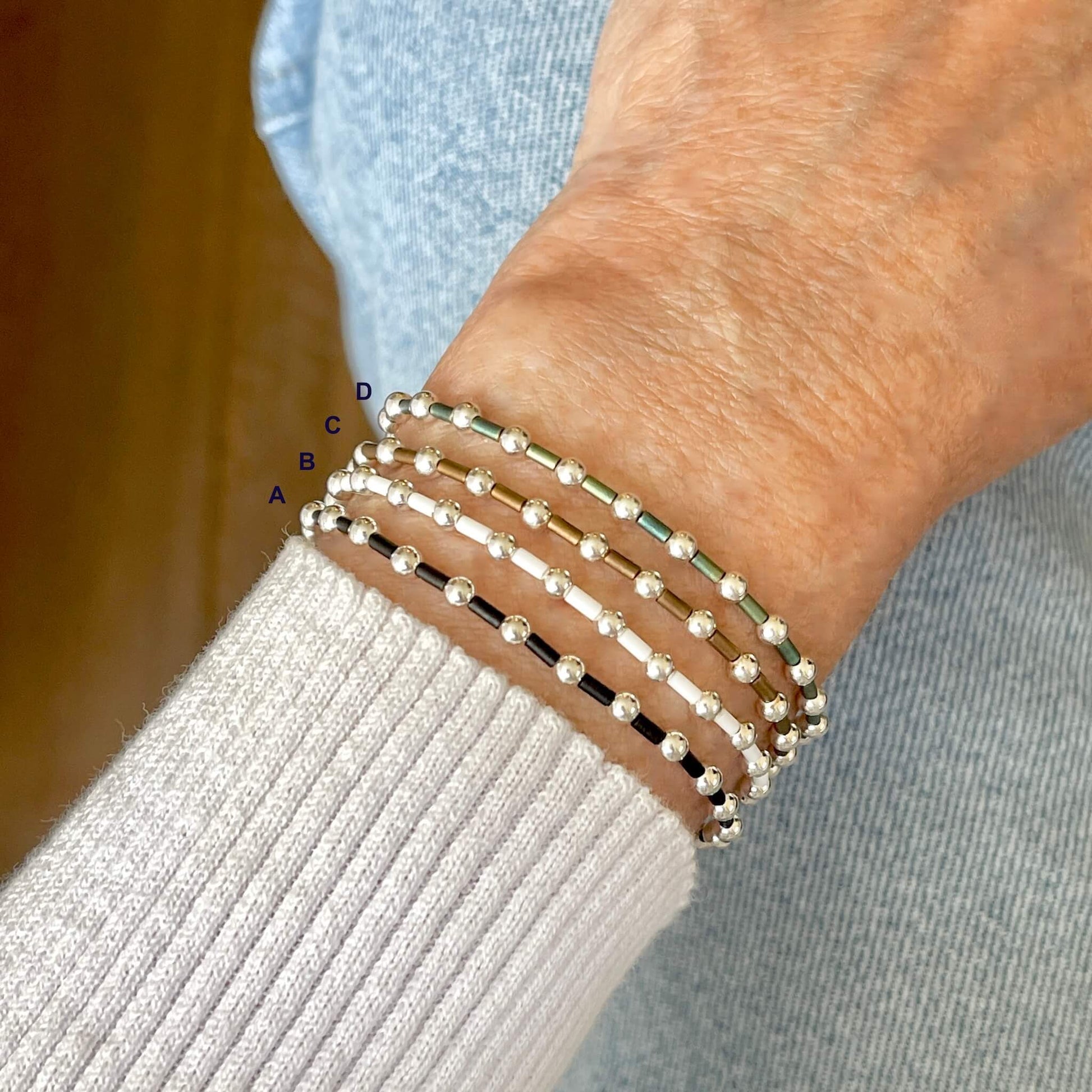 Women's Beaded Bracelets, Bugle Seed Beads