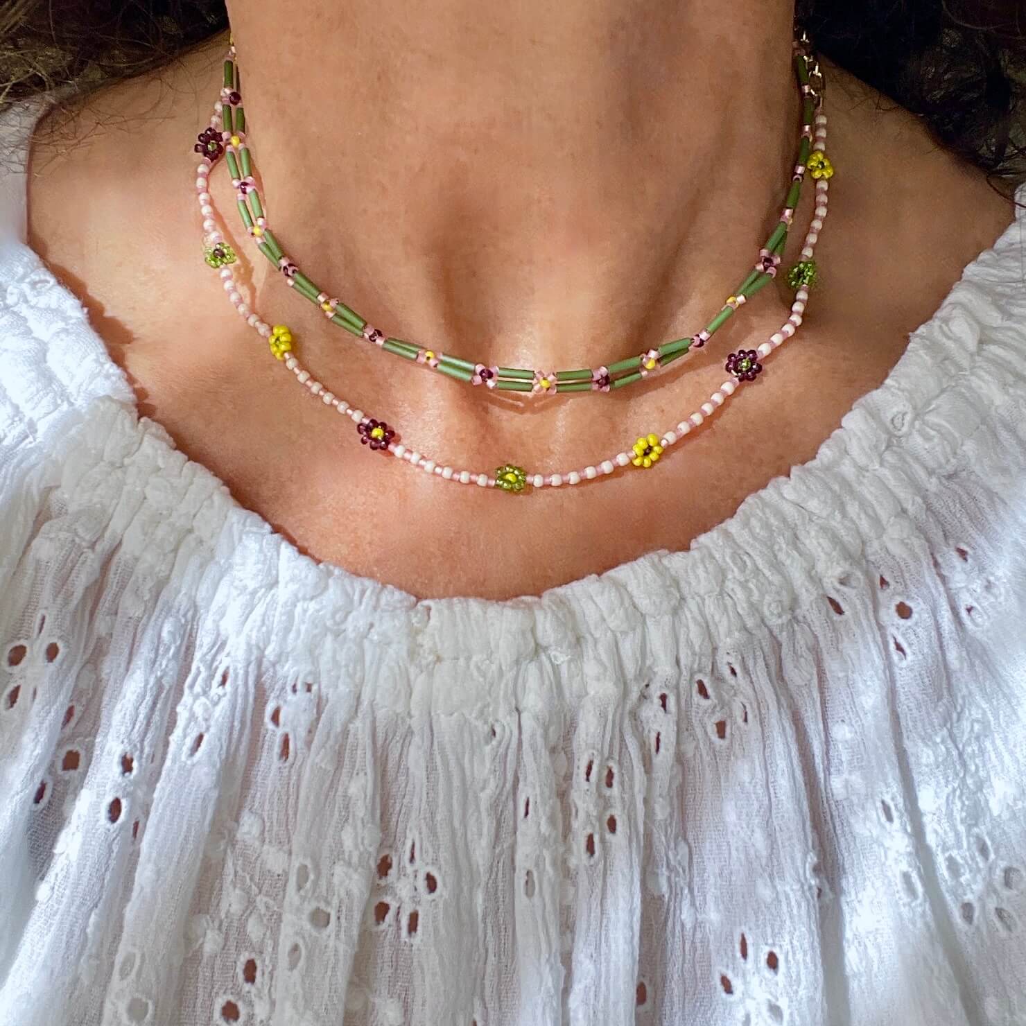 Beaded Daisy Necklace (More Colors Available) – Josephine Alexander  Collective