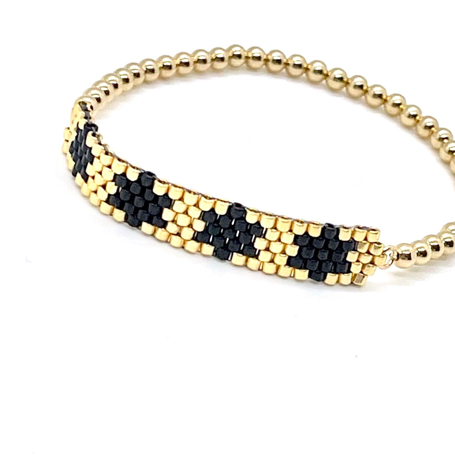 Star Bracelet | Black & Gold Beads - Set & Single