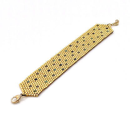 Metallic-bracelet | Boho bracelet | Gold sprinkle bead bracelet.