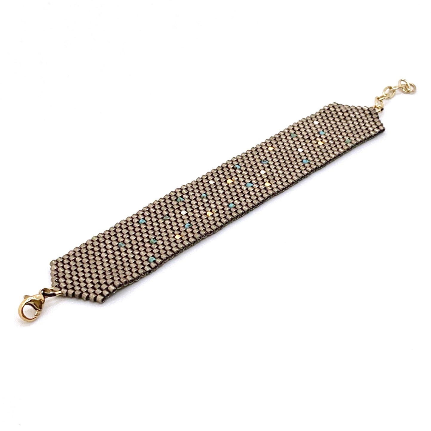 Metallic bracelet | Boho bracelet | Pewter bead bracelet